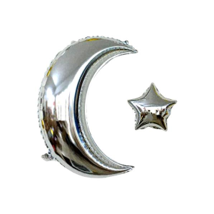 Ay Yıldız Folyo Balon Gümüş 60 cm