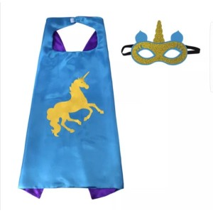 Unicorn Mavi Maske Pelerin  Set