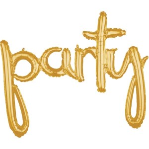 Party El Yazısı Folyo Balon Altın