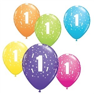 10 Adet 1 Yaş Balon Karışık Renkli