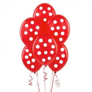 Kırmızı-Beyaz Puanlı 10 lu Latex Balon