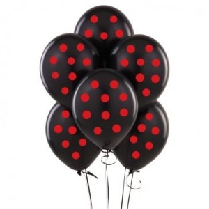Siyah-Kırmızı Puanlı 10 lu Latex Balon