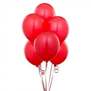 10 Adet Metalik Kırmızı Balon