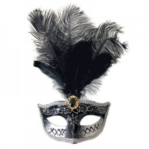 Siyah Tüylü Balo Maskesi