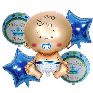 Mavi Erkek Bebek Temalı Folyo Balon Seti