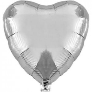 Gümüş Kalp Folyo Balon 60 cm