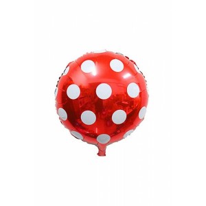 Kırmızı Puantiyeli Folyo Balon 43cm