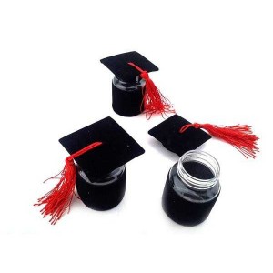  MEZUNİYET KAVANOZ KEPLİ PÜSKÜLLÜ SİYAH 10 ADET