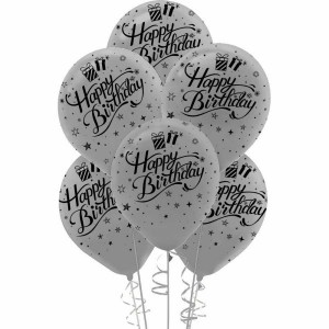 Happy Birthday Gümüş Baskılı Balon