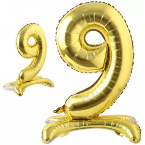 9 Rakam Ayaklı Gold Folyo Balon 80 cm (32 inch)
