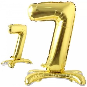 7 Rakam Ayaklı Gold Folyo Balon 80 cm (32 inch)