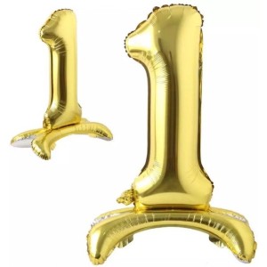 1 Rakam Ayaklı Gold Folyo Balon 80 cm (32 inch)