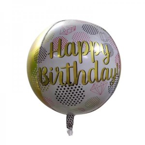 Küre Baskılı Happy Birthday Folyo Balon