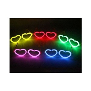 Glow Stick Kalp Gözlük Fosforlu Işıklı Parti Gözlüğü