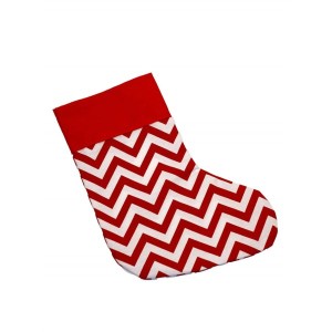 Yılbaşı Çorabı Zigzag Desenli 18X35 Cm