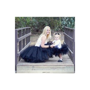 Anne Kız Tütü Etek Siyah