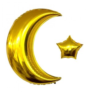 Ay Yıldız Folyo Balon Gold 60 cm