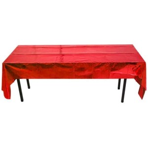 Kırmızı Parlak Metalize Masa Örtüsü 120x180 cm