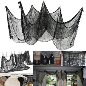 Siyah Renk Ürpertici Dekor Perde 72x190 cm ( Cadılar Bayramı Halloween)