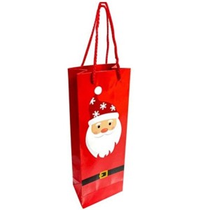 Noel Baba Baskılı Şişe Hediye Karton Çanta 