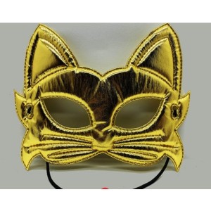 Kedi Maskesi 19x15 cm Altın Renk Kumaş Malzemeden İmal