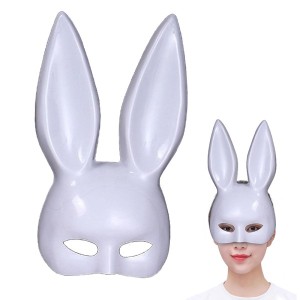 Tavşan Maskesi 35x16 cm Beyaz Renk Ekstra Lüks Uzun