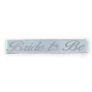 Bride To Be Kuşak Bekarlığa Veda Parti Aksesuarı Beyaz Üzeri Gümüş Yazılı