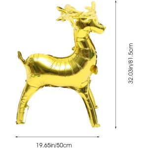 Geyik 3D Folyo Balon 81,5x50 cm Gold Ayaklı