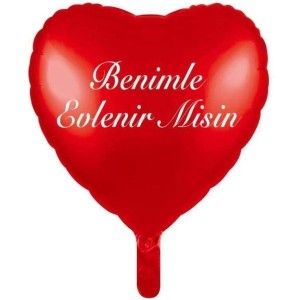 Benimle Evlenirmisin Folyo Balon Kırmızı Renk 18 İnç