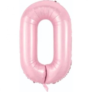 0 Rakam Açık Pembe Folyo Balon 80 cm