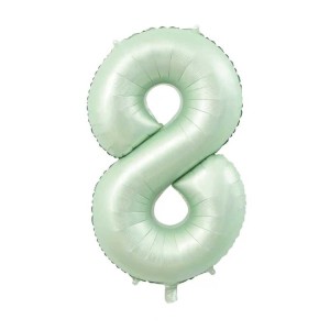 8 Rakam Retro Yeşil Folyo Balon 34 inç 76 cm