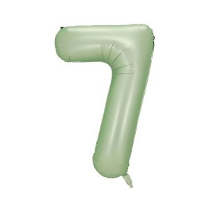 7 Rakam Retro Yeşil Folyo Balon 34 inç 76 cm