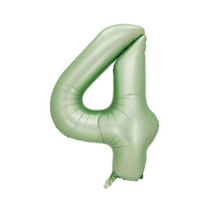 4 Rakam Retro Yeşil Folyo Balon 34 inç 76 cm