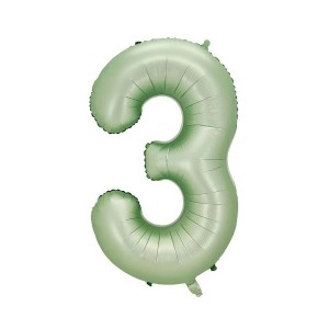 3 Rakam Retro Yeşil Folyo Balon 34 inç 76 cm