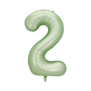 2 Rakam Retro Yeşil Folyo Balon 34 inç 76 cm
