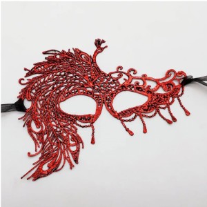 Kırmızı Dantel Masquerade Maskesi