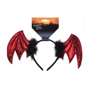 Halloween Kırmızı Renkli Yarasa Taç