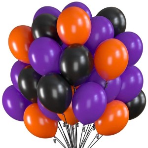 Mor Siyah Turuncu Renkli Pastel Balon