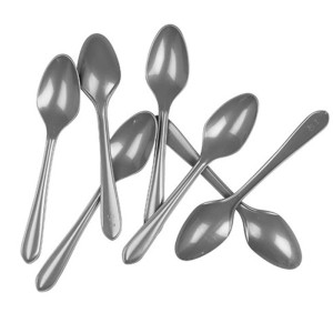 Gümüş Plastik Kaşık 25 Adet