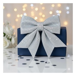 Gümüş Simli Evadan Fiyonk 25x25cm