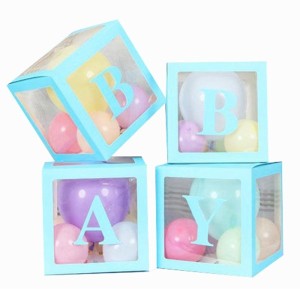 Mavi Renkli Şeffaf Balon Kutusu