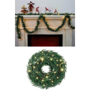 Yeşil Renk Sarmal Tel Çam Ağacı Garland Süs 5 Metre