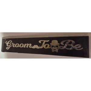 Groom To Be Yazılı Siyah Üstüne Gümüş Yaldızlı Kuşak 150 Cm Bekarlığa Veda Partisi Konsepti Süsleme