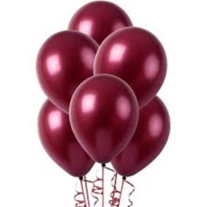 Bordo Metalik Latex Balon 10 Adet