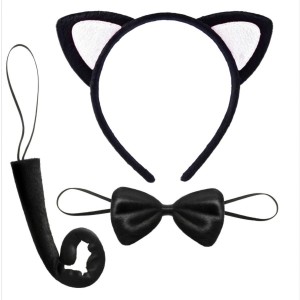 Kedi Kostüm Seti Taç Papyon Kuyruk