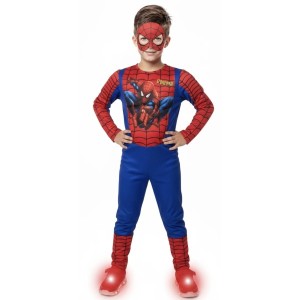 Spiderman kostümü kaslı çocuk Örümcek adam Kaslı kostümü maskeli parti kıyafeti 7/8 Yaş