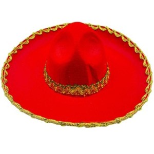 Altın Renk Şeritli Meksika Mariachi Latin Şapkası 