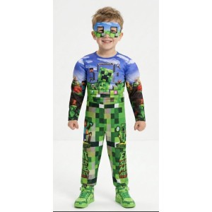 Minecraft Kaslı Süper Kahraman Kostüm 7/8 Yaş