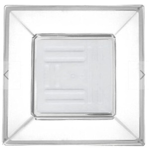KARE 21 CM PARLAK ŞEFFAF TABAK KRİSTAL MİKA 6 ADET