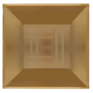 KARE 21 CM PARLAK ŞEFFAF TABAK ALTIN MİKA 6 ADET